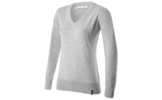 Women's V-neck Layered Pullover Sweater in Dark Charcoal