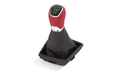 Leather gear stick knob and sleeve for 5° gearbox OCTAVIA III