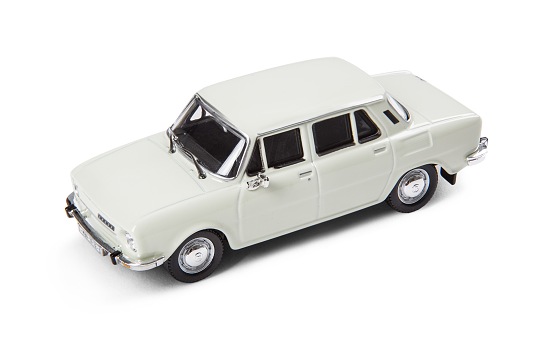 Model vozidla ŠKODA 110L (1973) 1:43 v bielej farbe.