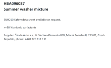 Summer washer mixture