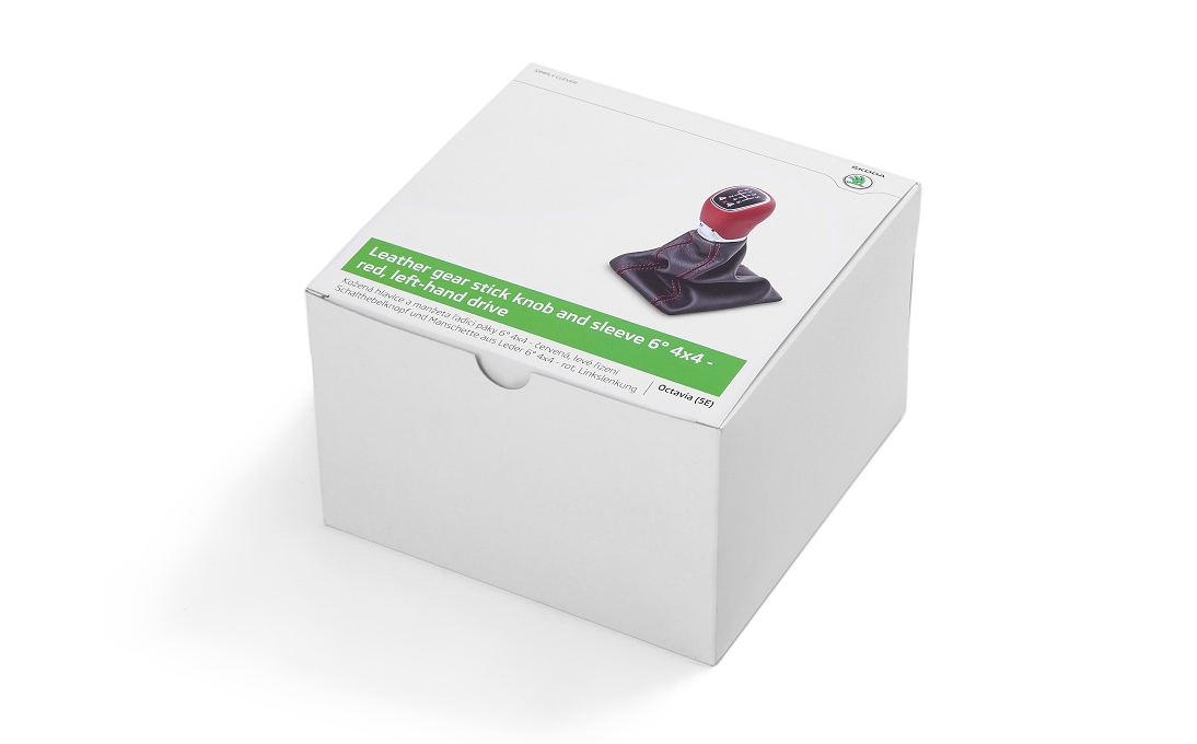 Leather gear stick knob and sleeve for 6° gearbox OCTAVIA III 4x4