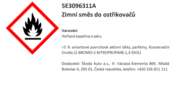 Zimná zmes do ostrekovačov