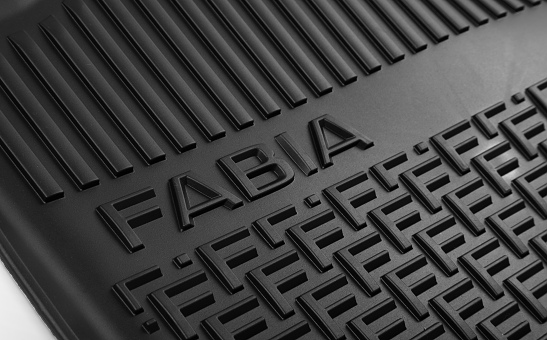Rubber foot mats Fabia III - front