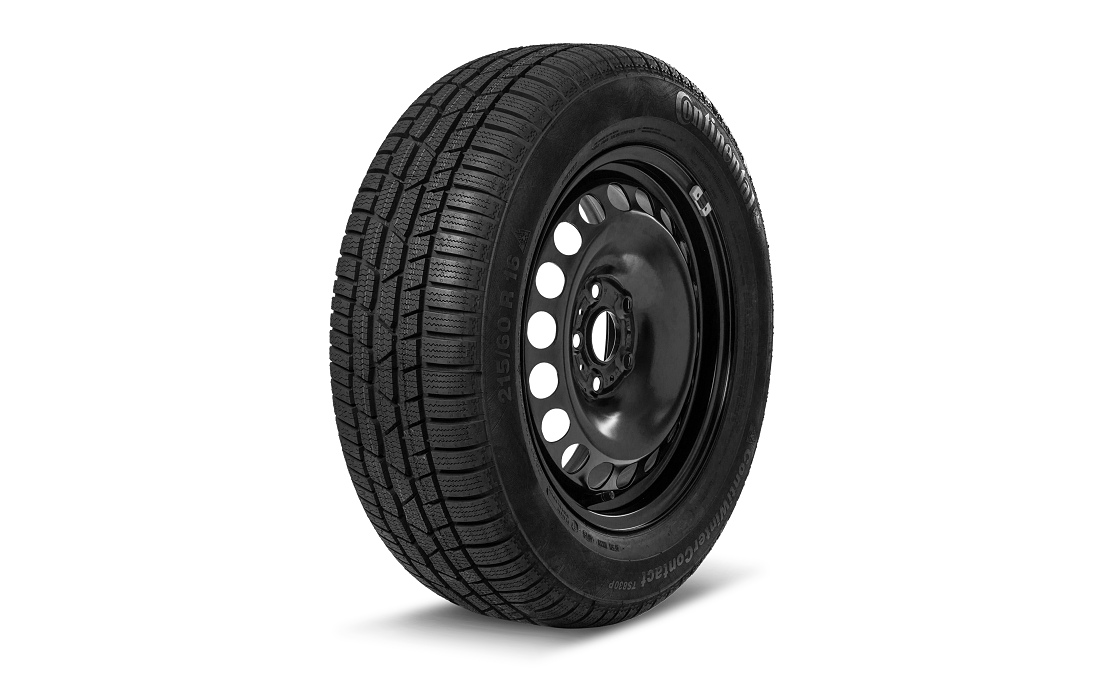 Complete 16" steel wheel with winter tyre for SUPERB III