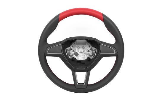 Leather steering wheel - without multifunction RAPID