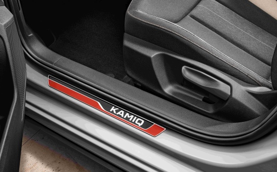 Decorative 3D door sill cover foils Kamiq