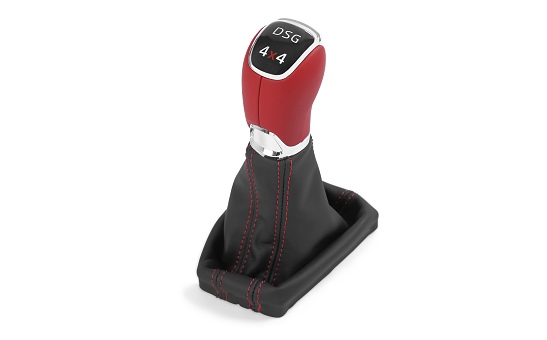 Leather gear stick knob and sleeve OCTAVIA III 4x4