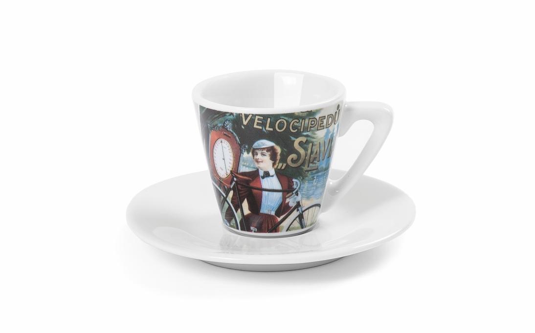 Hrnček na espresso s motívom Bicykel Slavia
