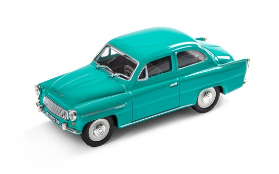 Model vozidla ŠKODA OCTAVIA (1963) 1:43 v tyrkysovej farbe.
