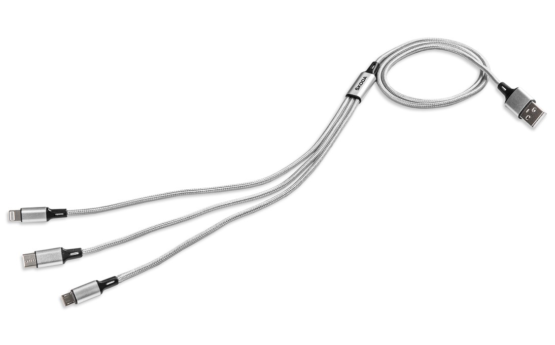 Charging Cable 3in1 USB-A ŠKODA