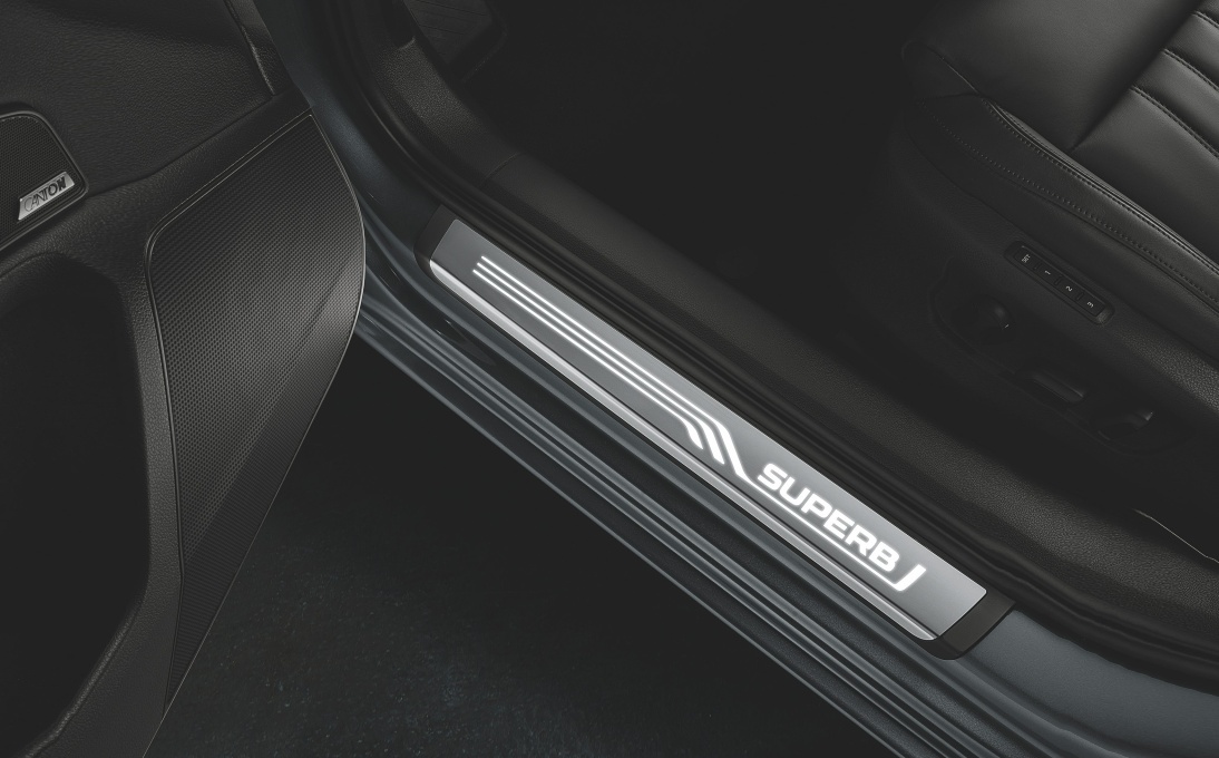 Side door sill covers with backlight