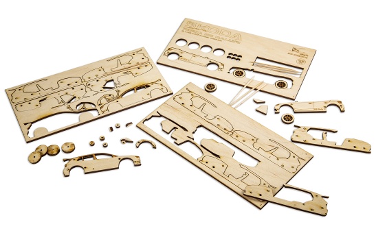 Wooden Model Škoda Fabia RS Rally2