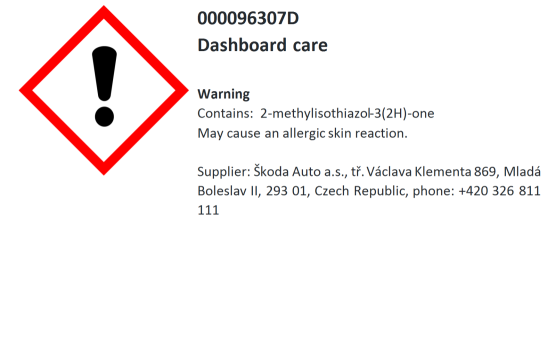 Ošetrujúci prostriedok na prístrojovú dosku